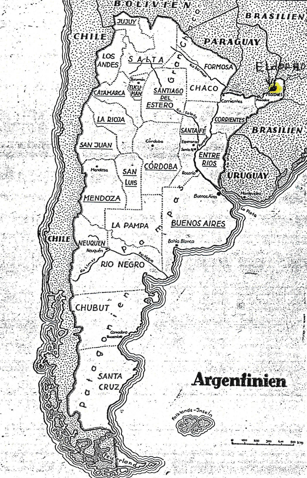 Karte Argentinien kl