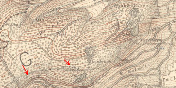 Grabhuegel auf Karte 1902
