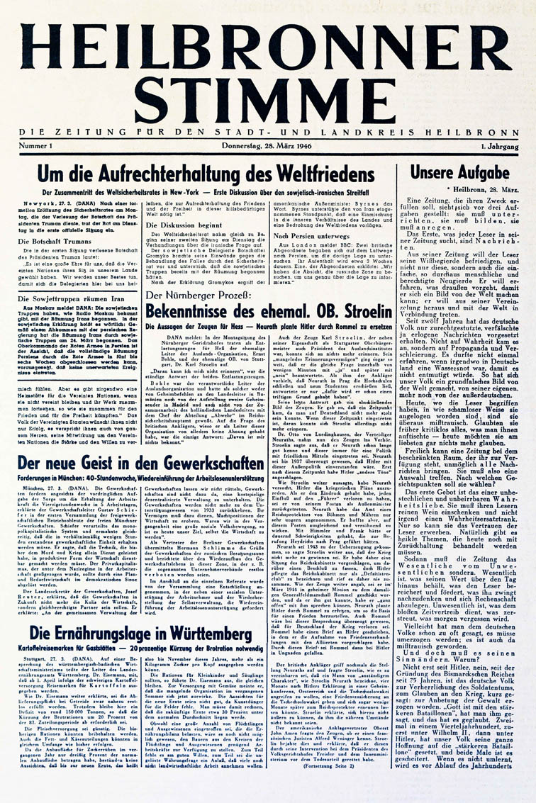 1946 Erste Heilbronner Stimme KL